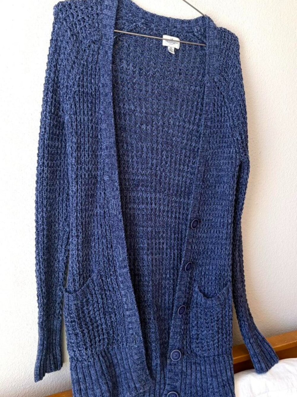 American Eagle Blue Knit Cardigan Sweater Women's Small